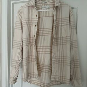 Abercrombie & Fitch Light Tan Plaid Shirt